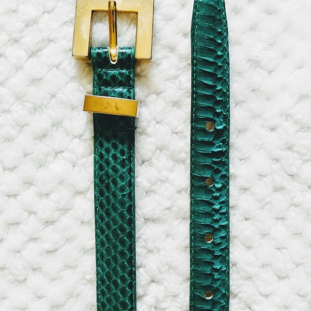 Jana vintage green genuine snakeskin belt small - Picture 5 of 7